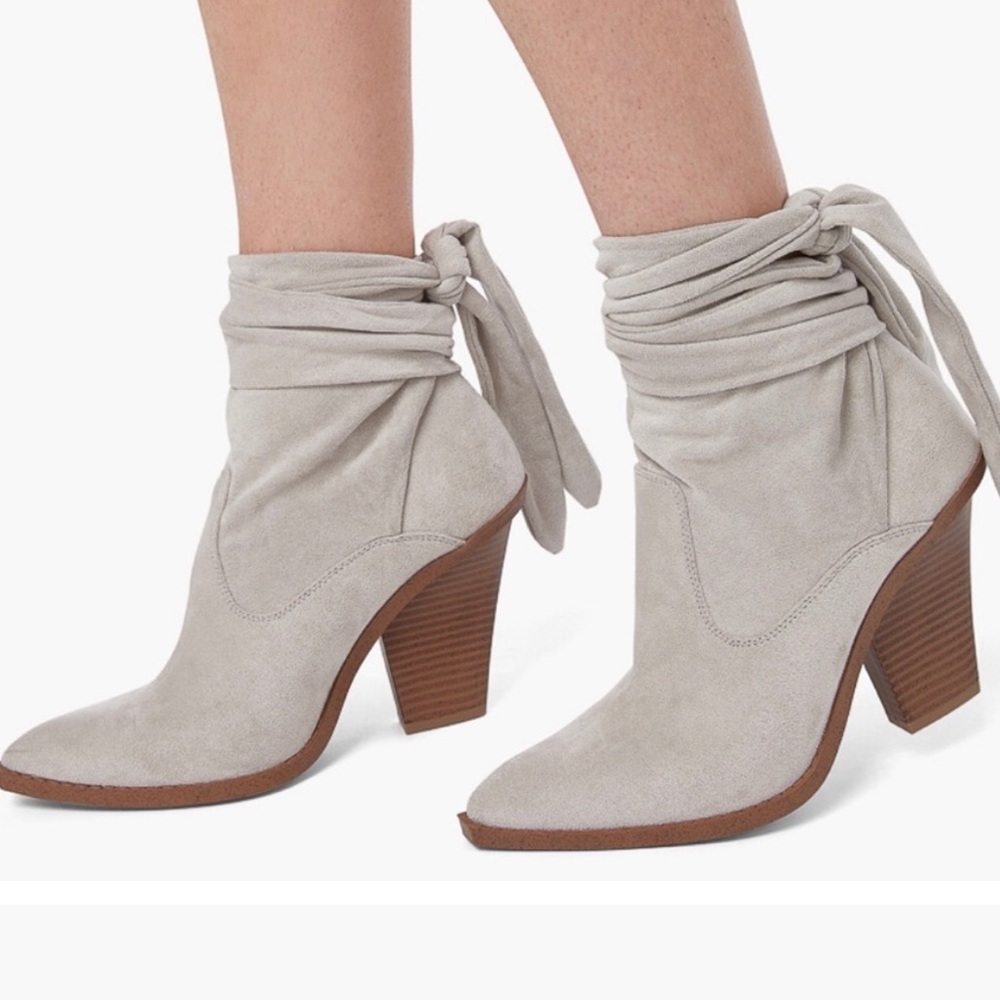 Just Fab Gray Heeled Boots
